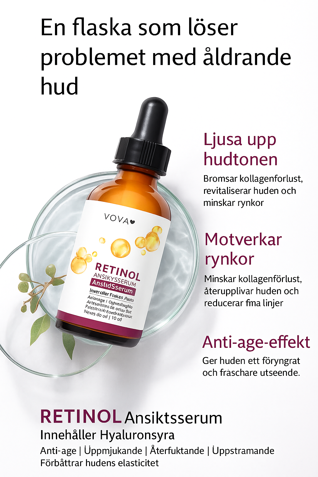 Retinol Ansiktsserum – Anti-Age & Uppstramande