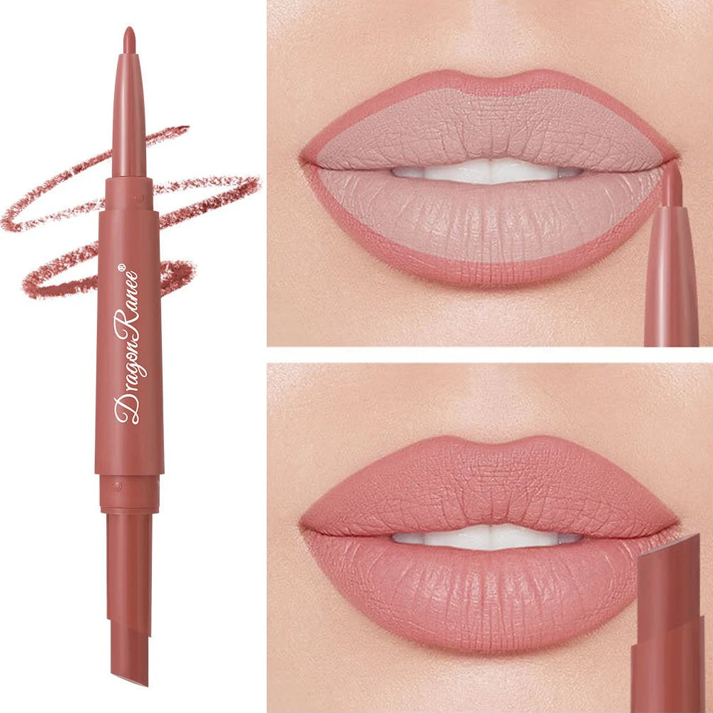 2in1 Läppstift & Läppenna – Matt, Långvarig & Vattenfast 💄