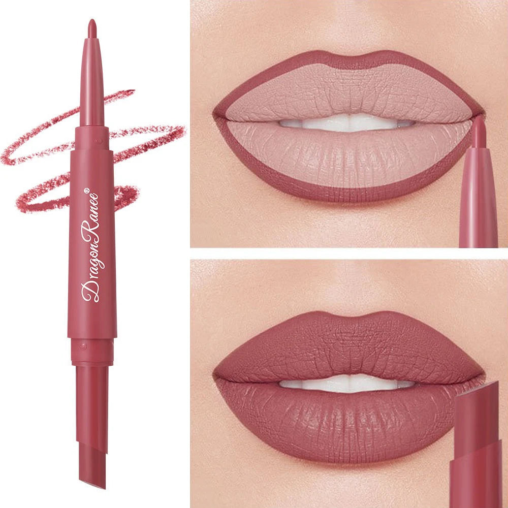 2in1 Läppstift & Läppenna – Matt, Långvarig & Vattenfast 💄