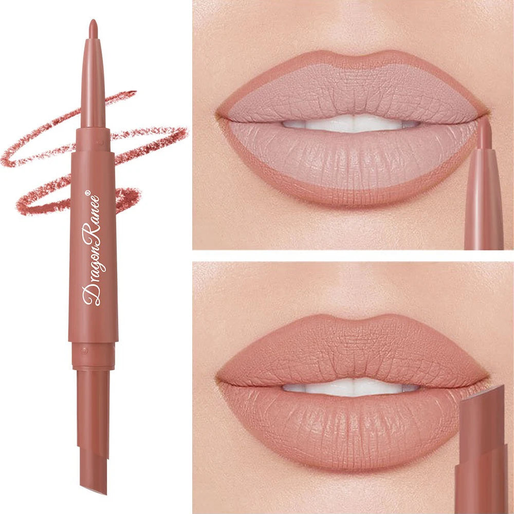 2in1 Läppstift & Läppenna – Matt, Långvarig & Vattenfast 💄