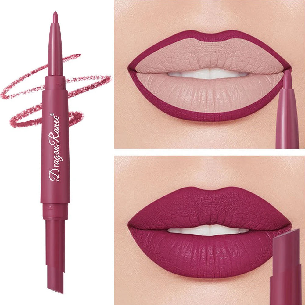2in1 Läppstift & Läppenna – Matt, Långvarig & Vattenfast 💄