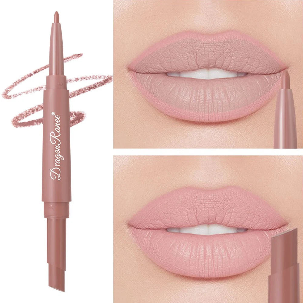 2in1 Läppstift & Läppenna – Matt, Långvarig & Vattenfast 💄
