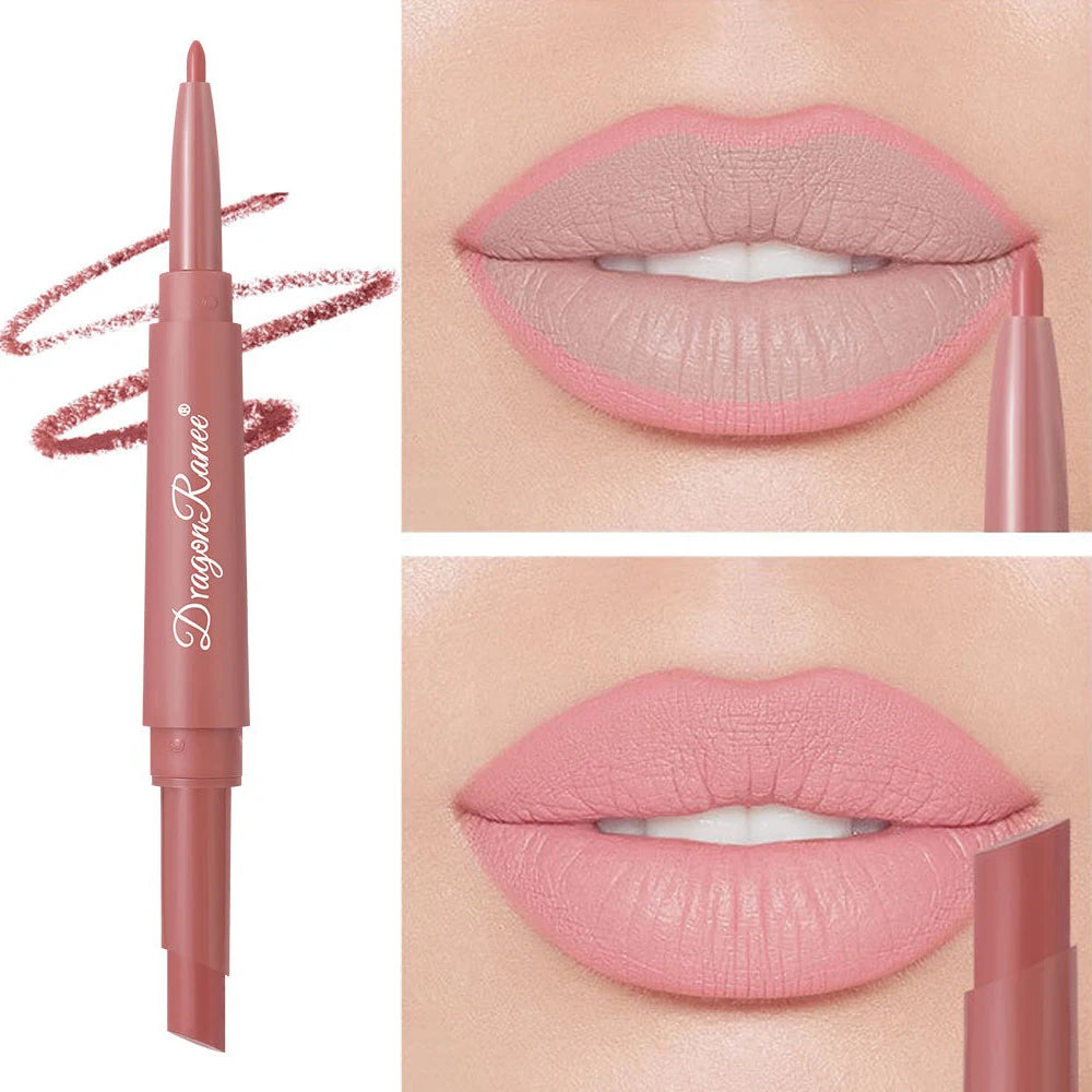 2in1 Läppstift & Läppenna – Matt, Långvarig & Vattenfast 💄