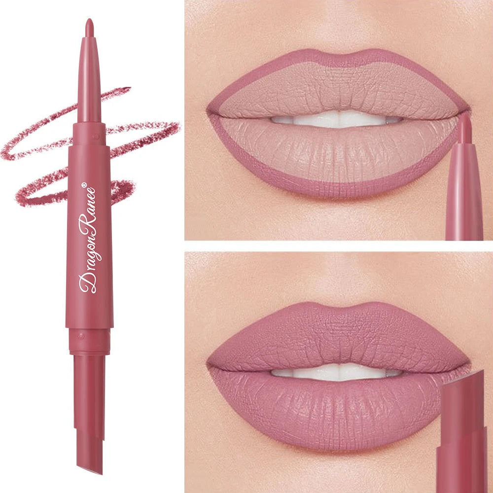 2in1 Läppstift & Läppenna – Matt, Långvarig & Vattenfast 💄