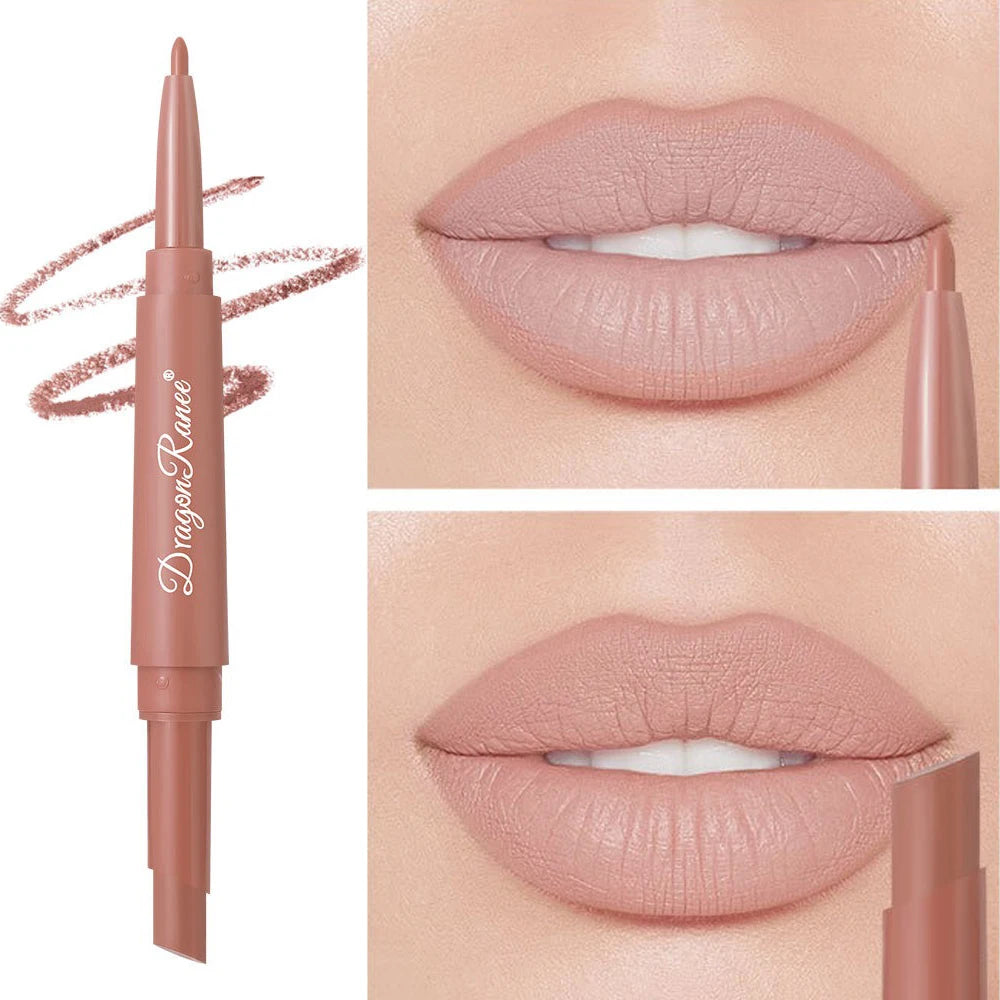 2in1 Läppstift & Läppenna – Matt, Långvarig & Vattenfast 💄