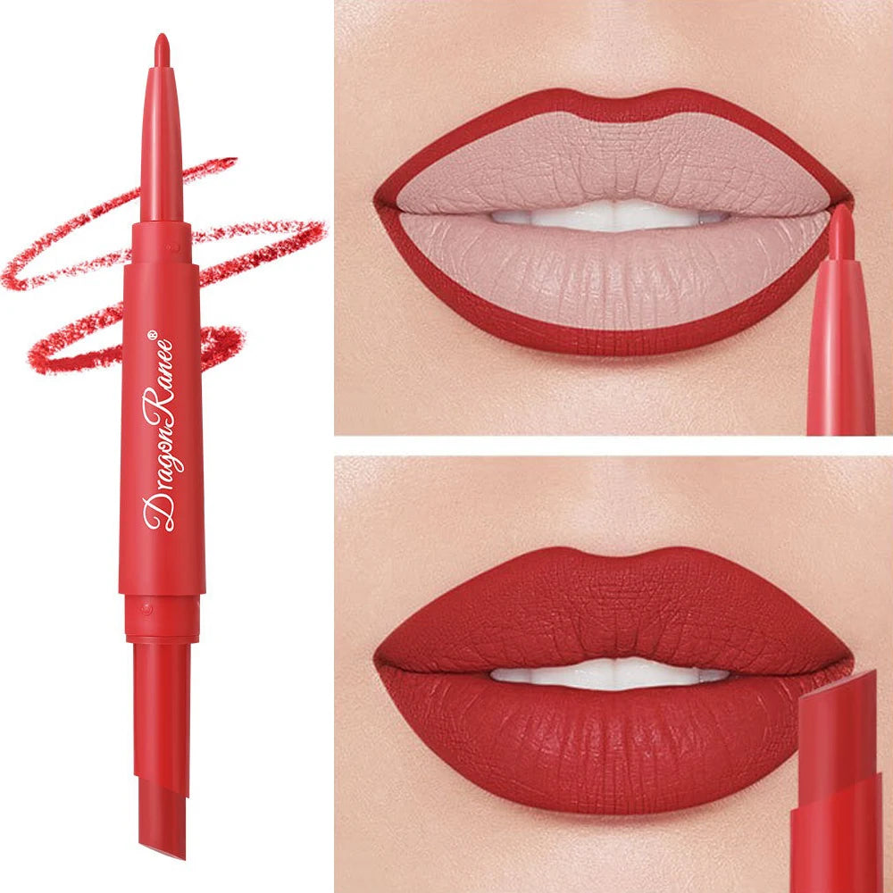 2in1 Läppstift & Läppenna – Matt, Långvarig & Vattenfast 💄